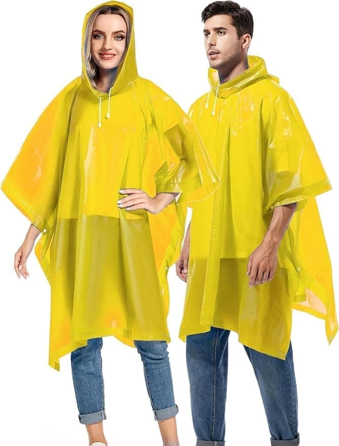 Pivalo EVA Raincoat Poncho 70 GSM with Adjustable Hood Full Sleeves Knee Length Unisex Universal Size Water Resistant Reusable Outdoor Rainwear for Bike Riders Men and Women (Pack of 1, Yellow)
