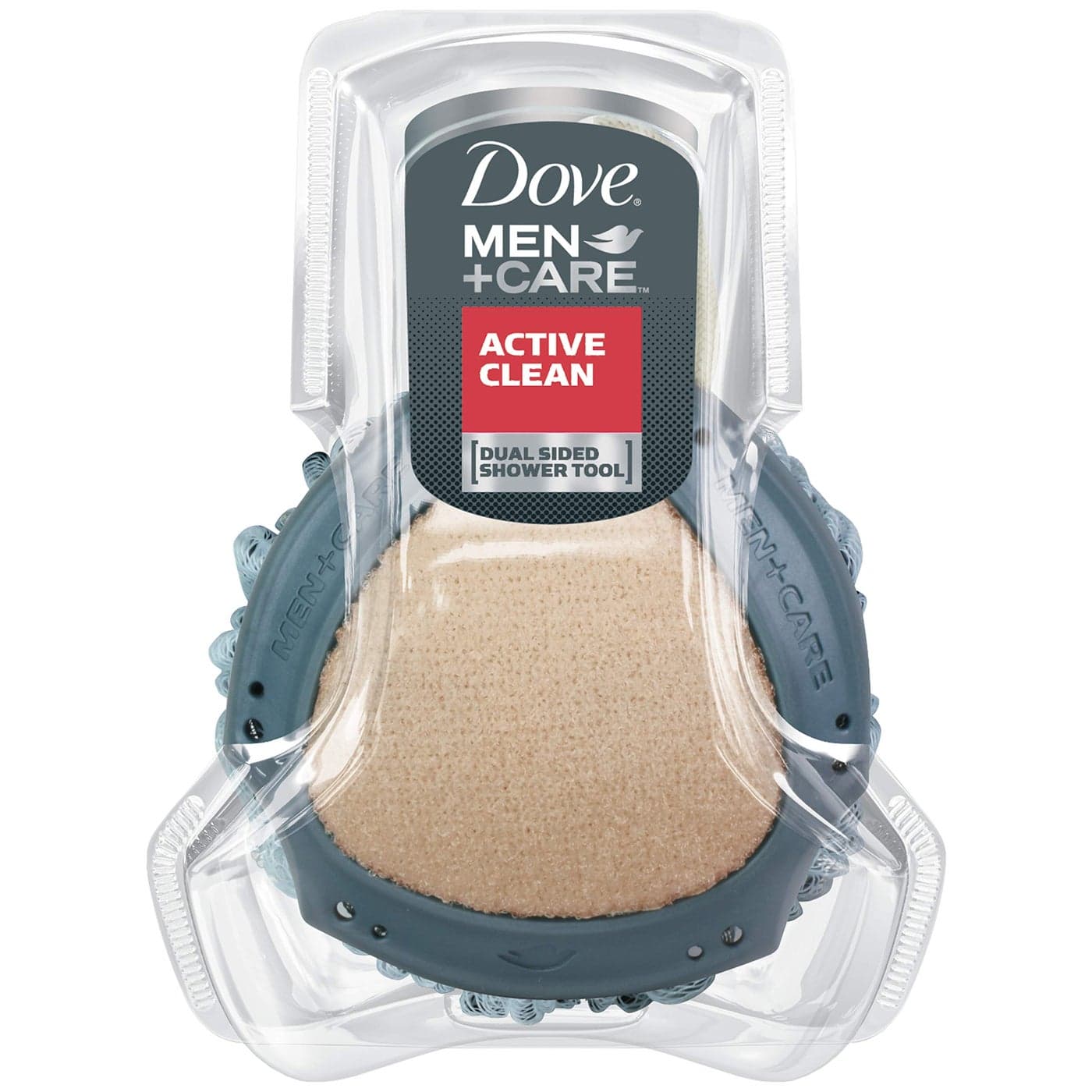 Dove Men+Care Shower Tool For Stronger, Healthy-Feeling Skin Active Clean Scrubs and Exfoliates for a Deeper Clean With Body Wash 1 count
