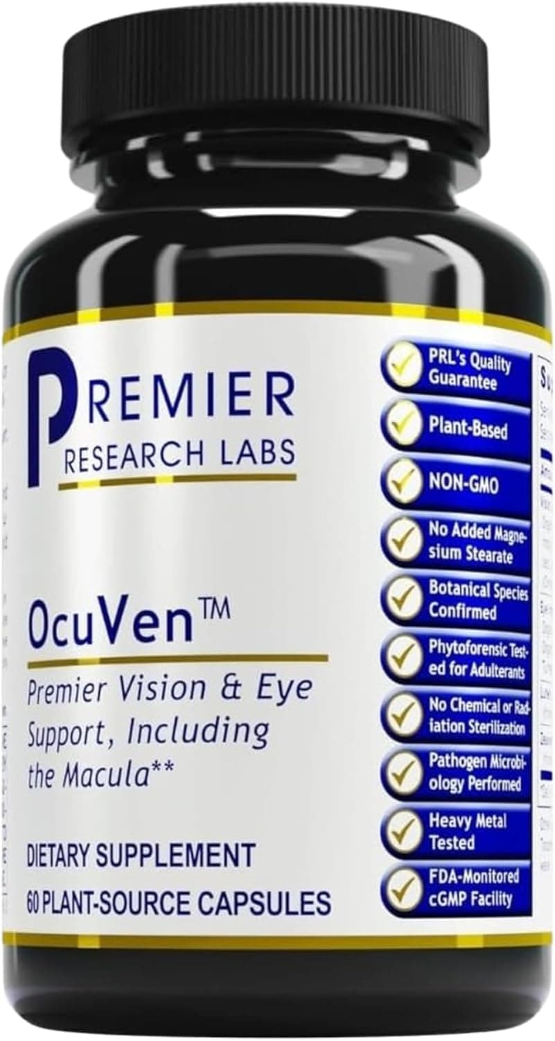 Premier Research Labs OcuVen Lutein and Zeaxanthin Supplement Eye Vitamins Eye Health Supplements for Adults Seniors Vision Supplements Macular Health Eye Care 60 Vegetarian Capsules