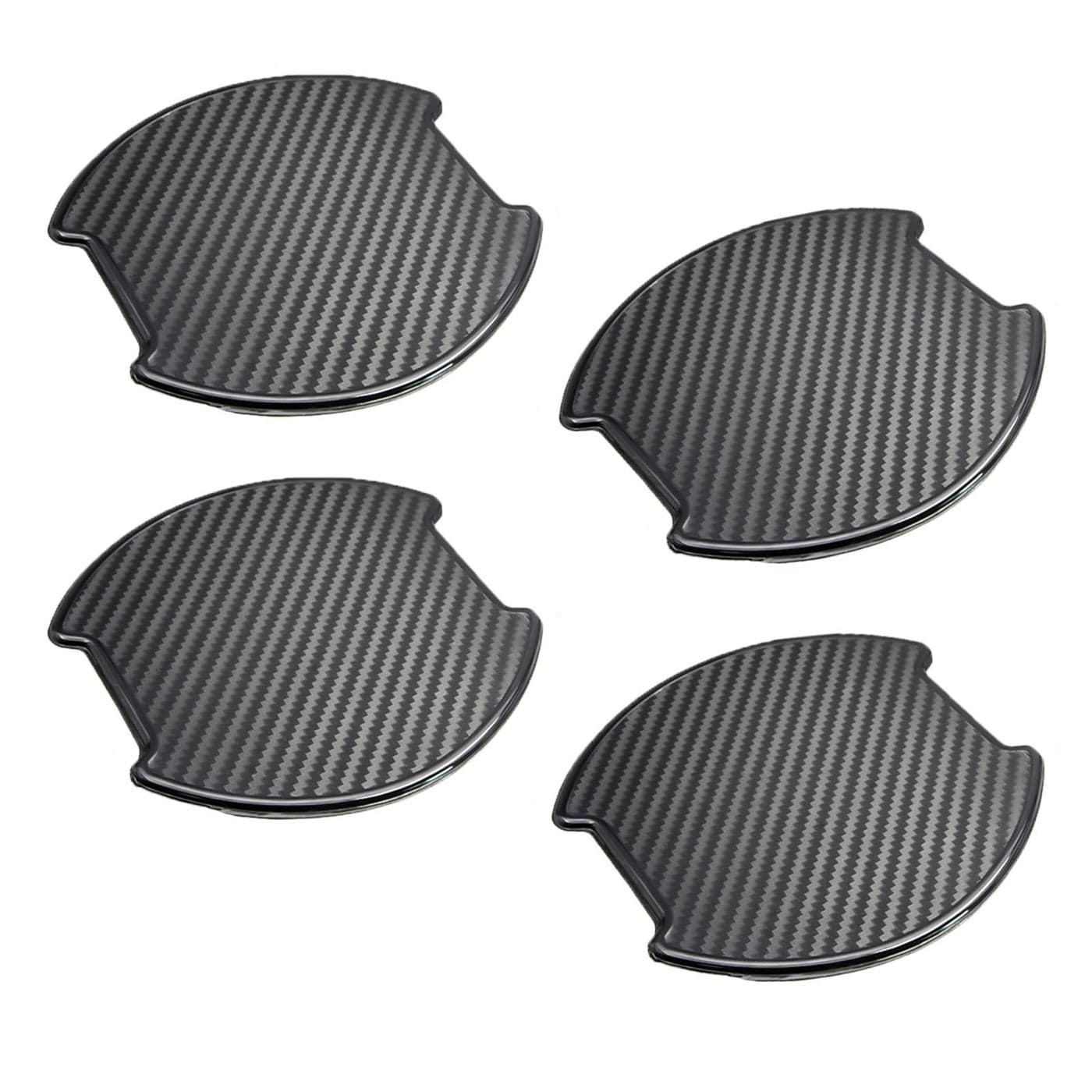 WORCAS 4Pcs Black Carbon Fiber TPU Car Door Handle Cup Protective Stickers Universal Door Handle Cups Scratch Protection Films