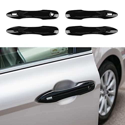 CKE Door Handle Protectors Compatible with Toyota Camry 2025-2018 for Corolla Corolla Cross Avalon Venza Prius Accessories Car Exterior Door Handle Cover Trims with 2 Smart Entry Holes -Glossy Black