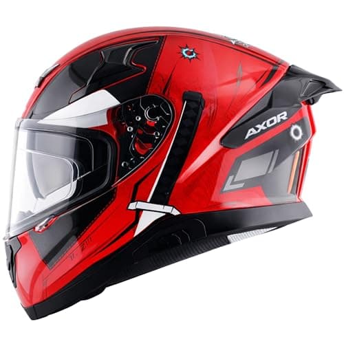 Axor Apex Marvel Deadpool ISI ECE DOT Certified Full Face Dual Visor Helmet for Men and Women Dual EPS Protection with Pinlock Fitted Outer Clear Visor and Inner Smoke Sun Visor Red Black-S