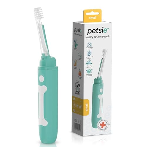 petsie Dog Toothbrush | No-Vibration or Noise, Electrolytic Technology | Improves Oral Health & Reduces Bad Breath | Cleaning Brushing Kit | No Toothpaste Needed | Dog Teeth Cleaning Kit
