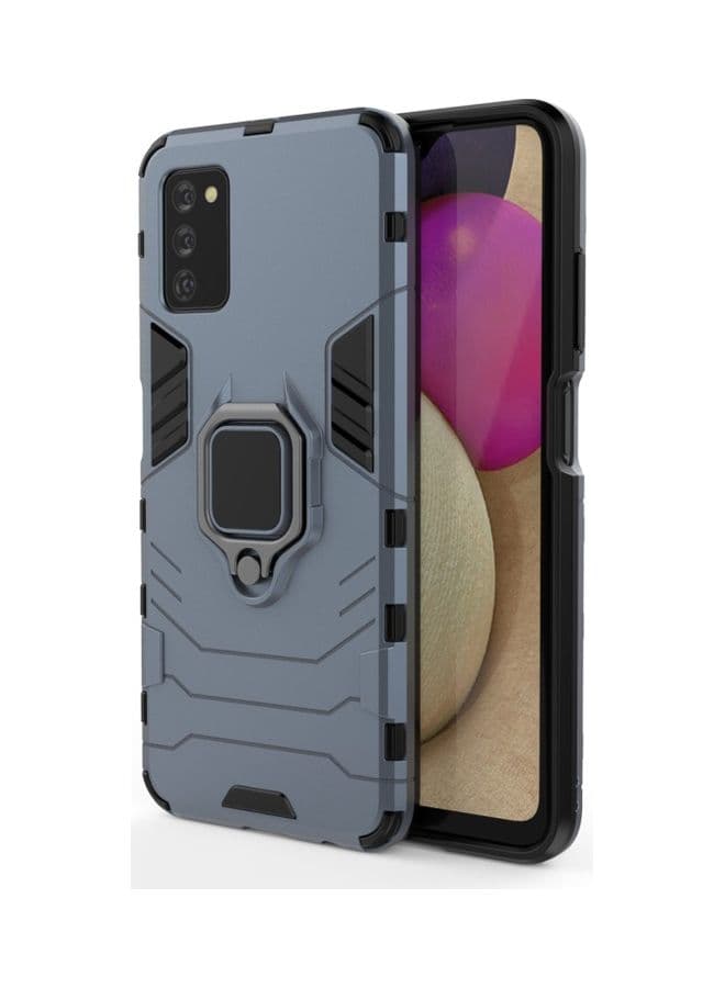 Iron Man Case Cover With Metal Ring For Samsung Galaxy A03s 4G Blue