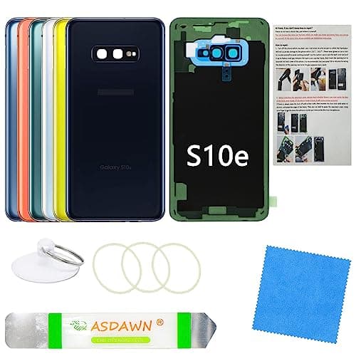 Galaxy S10e Back Cover Glass Replacement with Pre-Installed Camera Lens + Installation Manual + Repair Tool Kit for Samsung Galaxy S10e SM-G970 All Carriers (Prism Black)