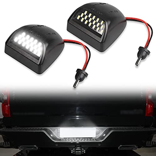 RBOKO 2Pcs Full LED License Plate Light Tag Lamp Assembly 6000K White, Compatible with Chevy Silverado 1500 2500 3500 Suburban Tahoe GMC Sierra Yukon XL for Escalade, Car Interior Accessories