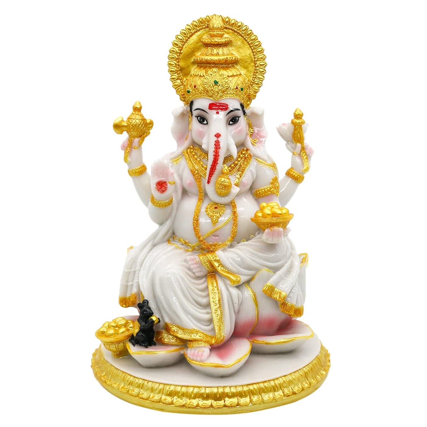 alikiki Hindu God Ganesh Chaturthi Figurine 84H Indian Idol Ganesha Statue Ganpati Elephant Hindu God Pooja Item Diwali Home Office Meditation Room Temple Mandir Altar Shrine Puja Decor