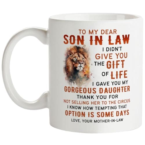 Fatbaby To My Son-in-law Coffee Mug Gifts from Mother-in-law, Birthday Christmas Father’s Day Gifts for Son In Law from Mother In Law Tea Cup 11oz