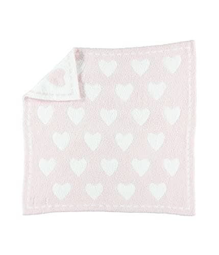Barefoot Dreams CozyChic Dream Receiving Blanket PinkWhite Hearts