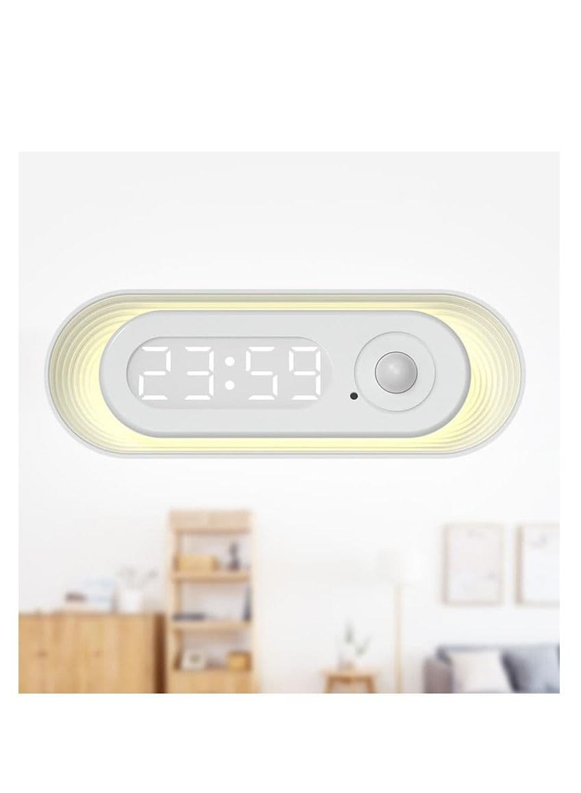 Human Body Sensor Light,Time Display,Motion Night Lights Wall Lamps,Sliding dimming,Magnetic adsorption, Cold and Warm Light Switch,for Hallway, Closet,Bedside