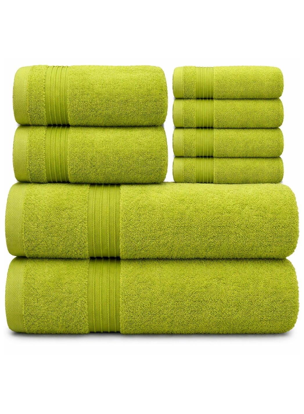 Bliss Casa - 8 Pieces Towel Set - 2 Bath Towels, 2 Hand Towels, and 4 Washcloths, 600 GSM Ring Spun Cotton Highly Absorbent Towels for Bathroom, Shower Towel
