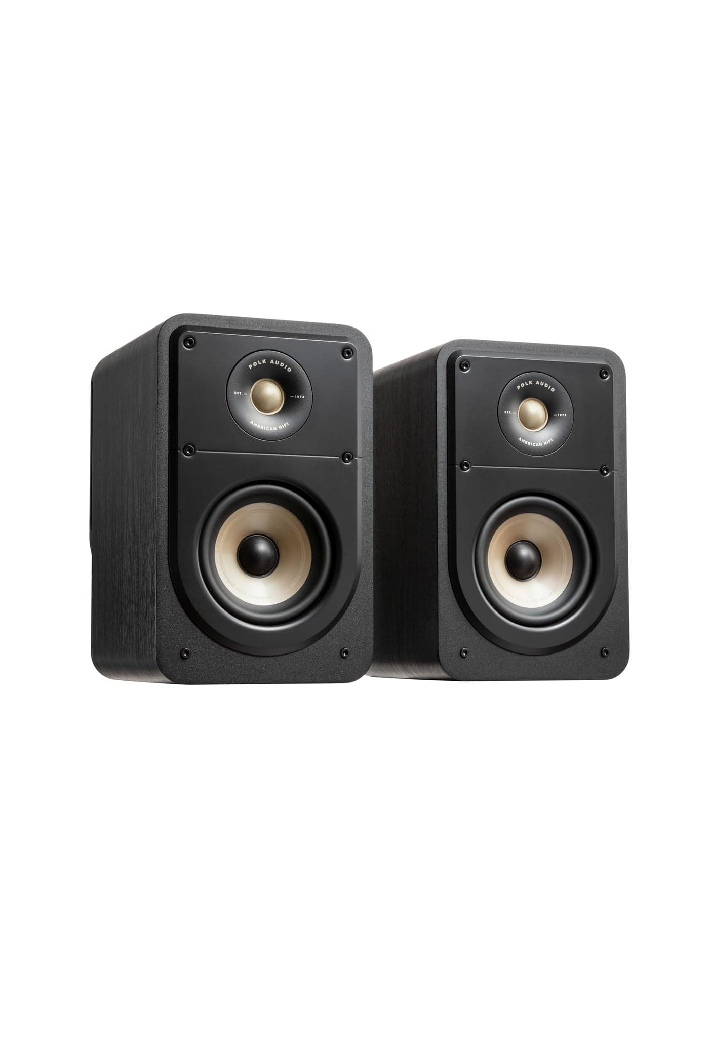 Polk Signature Elite ES15 Surround Sound Speakers - Hi-Res Audio Certified, Dolby Atmos & DTS:X Compatible, 1" Tweeter & 4" Woofer, Power Port Technology for Bass (Pair, Stunning Black)