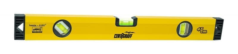 FREEMANS CL345 Centigraff Box Section Aluminium Level and Printed scale with 3 Vials - 45cm