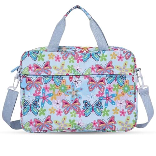 Kids Tablet Bag for Boy Girl Butterfly Tablet Carrying Sleeve with Handle Shoulder Strap 13 inch Tablet Travel Bag briefcase for iPad 11 102 iPad 11th Samsung Revvl HD 10 HD 8 Kid Pro tablet