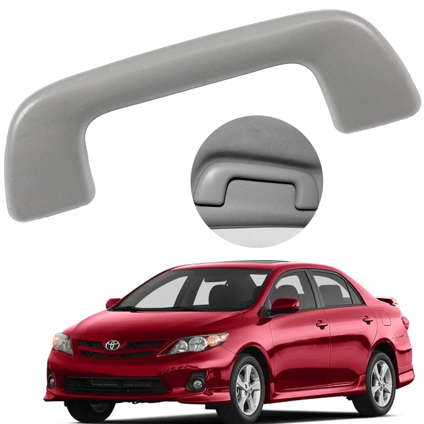 EVniko Front Roof Pull Grab Handle Compatible for Toyota Corolla Rav4 Yaris Vios Replace 7461052020 Gray Grab Rail Handle Front Handrail Without Hook 1Pcs