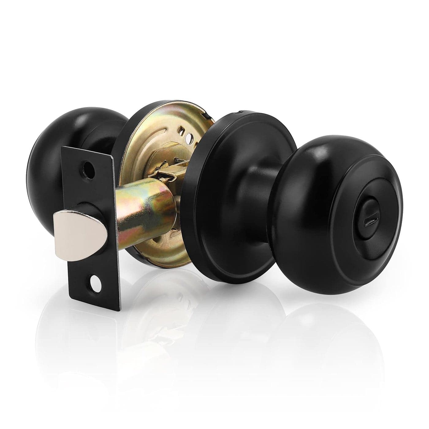 Probrico 1 Pack Black Privacy Door Knob Keyless Doorknobs InteriorExterior Lockset Privacy Knobs for BedroomBathroom Black Modern Design Door Hardware
