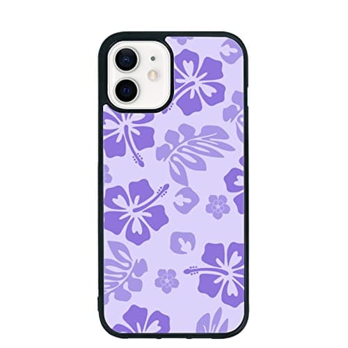 FANXI Purple Hibiscus Phone Case Compatible with iPhone 1212 Pro 61 Inch Shockproof Protective TPU Cute Flower Printed iPhone Case Designed for iPhone 12 Case for Men Girls Women