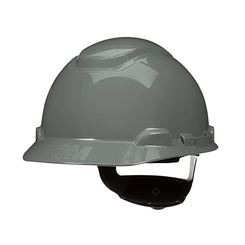 3M Hard Hat SecureFit H-708SFR-UV, Grey, Non-Vented Cap Style Safety Helmet with Uvicator Sensor, 4-Point Pressure Diffusion Ratchet Suspension, ANSI Z87.1