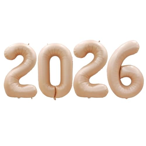 GOER 42 Inch 2026 Caramel Foil Number Balloons for 2026 New Year Eve Festival Party Supplies Graduation Decorations