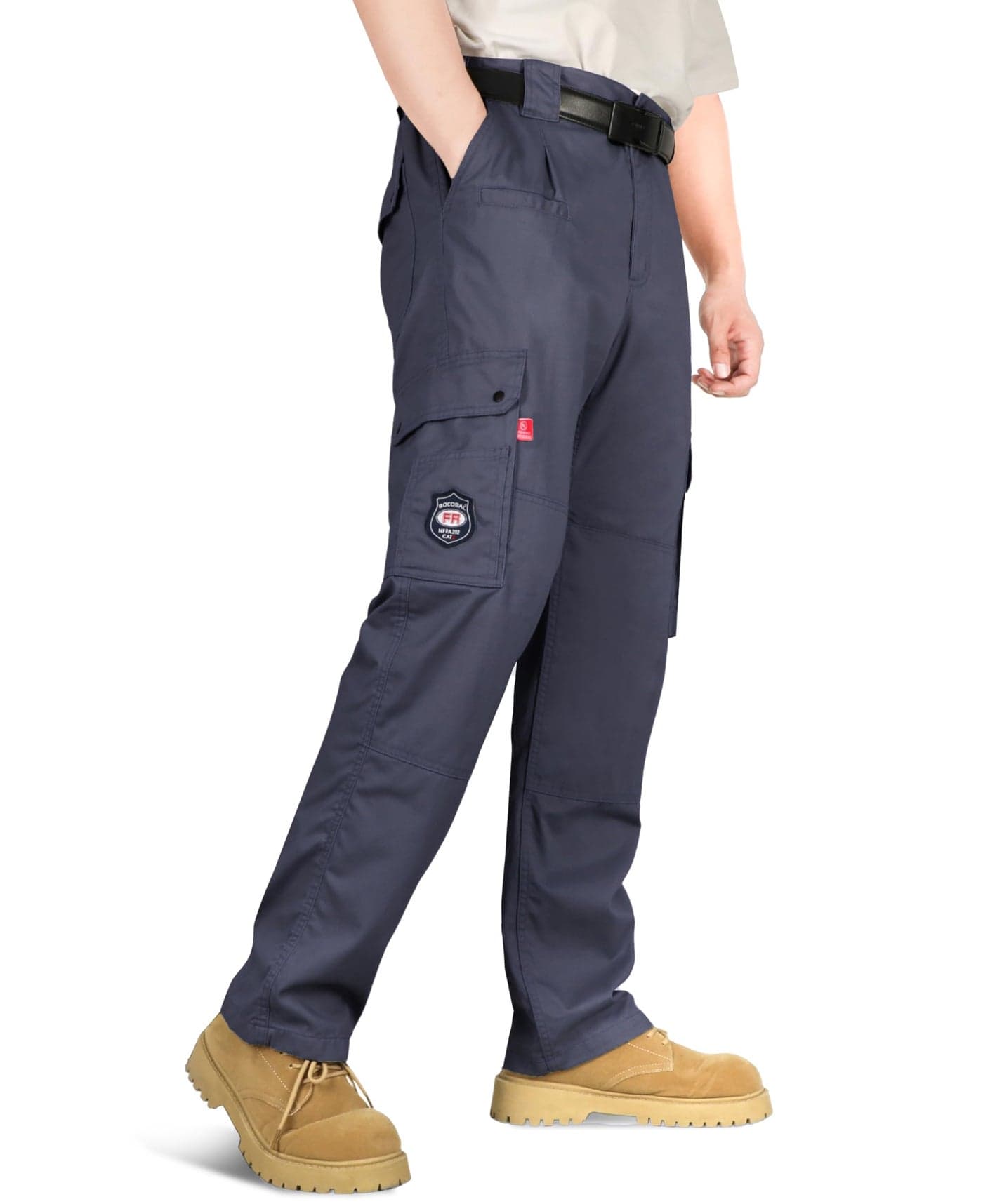 BOCOMAL FR Pants for Men Cargo Flame Resistant Pants(2112&CAT2) 100% C 7.5oz Utility Fire Resistant Pants Charcoal Grey