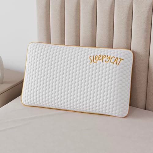 SleepyCat Orthopaedic Memory Foam Pillow for Better Shoulder and Neck Support, 1 Piece (Standard Size, 25x16 inches, White, Bamboo Fabric)