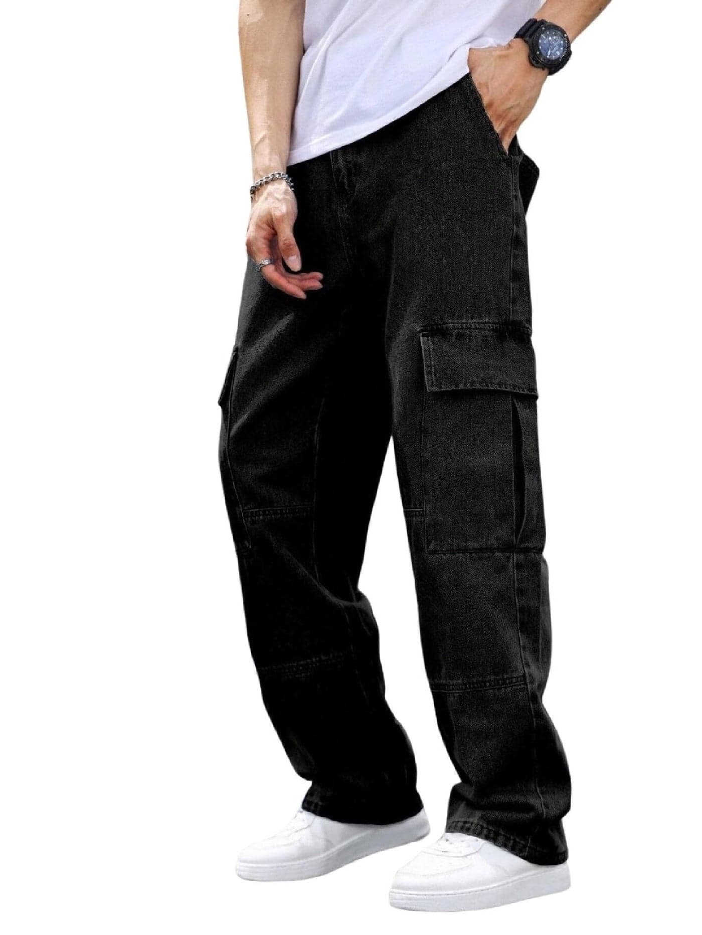 QNIM Men Jeans || Jeans for Men || Cargo Pant (Q-09-Black-28)