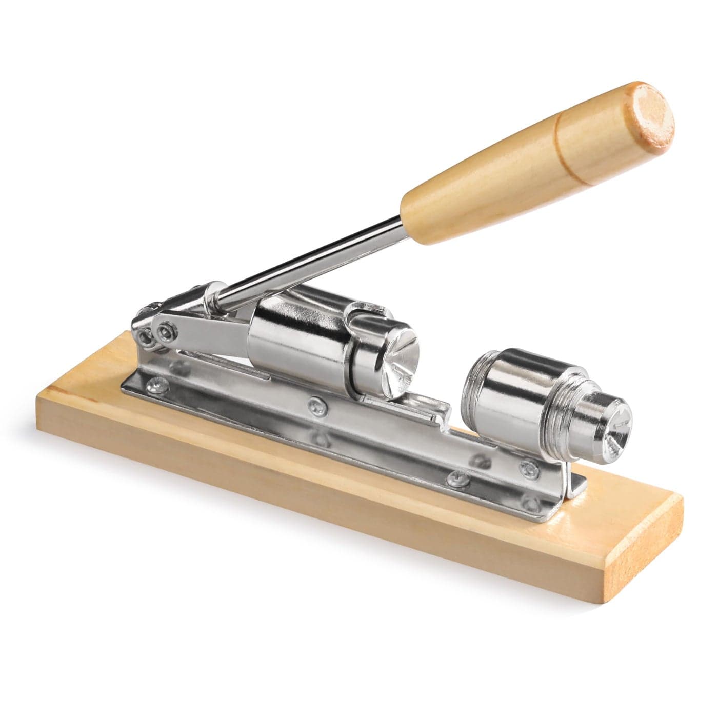 New Star Foodservice 28003 Heavy Duty Pecan Nut Cracker Nickelplated Steelwood Base