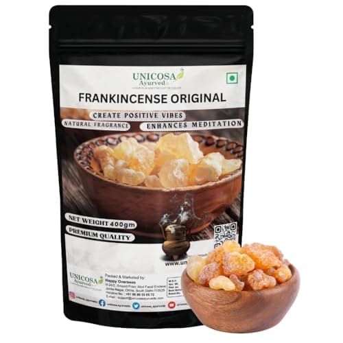 UNICOSA Ayurveda Pure Frankincese Resin 400gm Kunduru | Loban | Monastery Incense | Olibanum | Boswellia Carterii | Frankincense Tears | Pure Frankincense Granules | Premium Incense