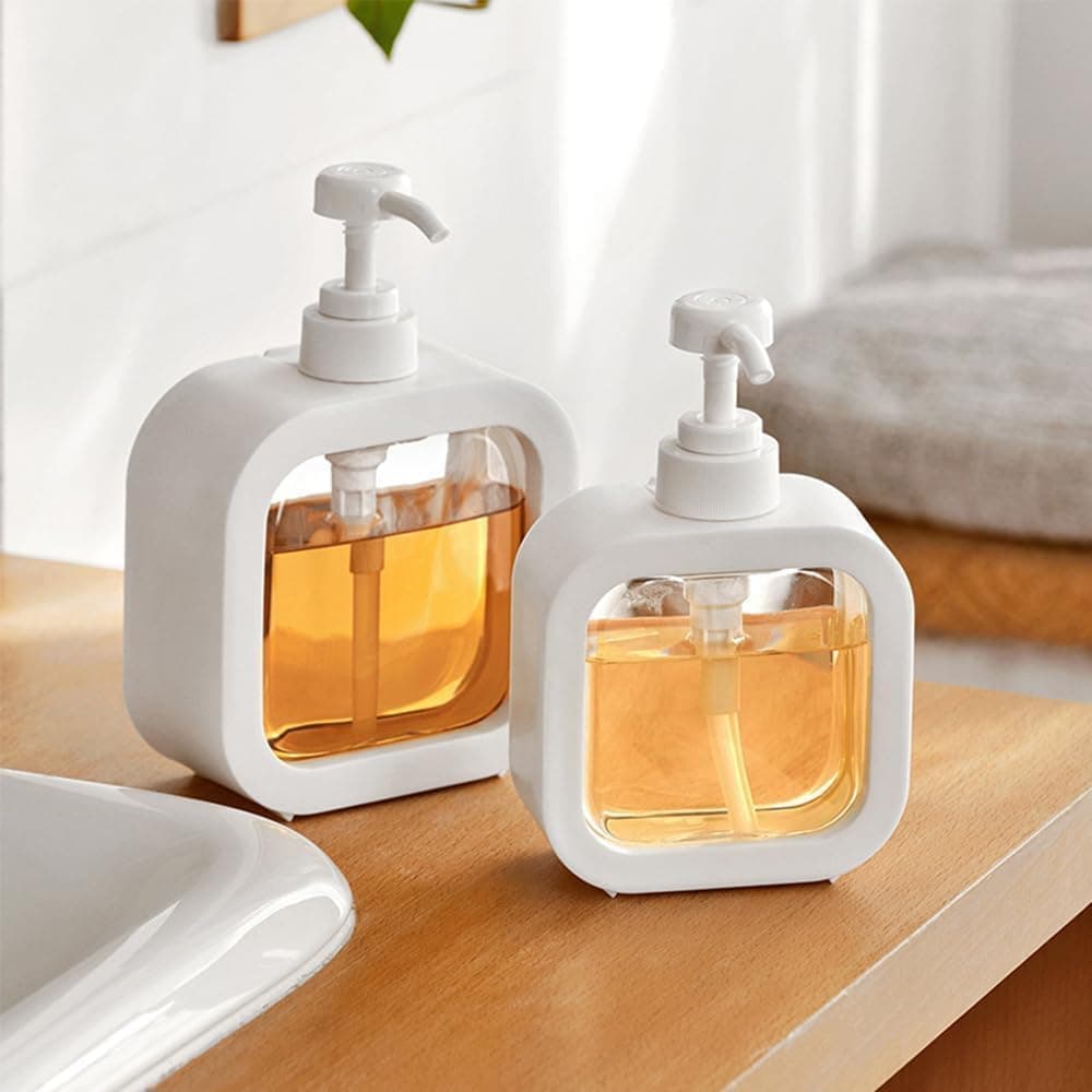 Soap Dispenser for Bathroom Kitchen Sink ABS Plastic Refillable 1 Pack Pack of 02