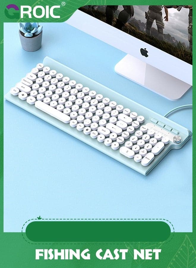 Computer Keyboard Wired, Plug Play USB with Large Number Pad, Caps Indicators, Foldable Stands, Full Size for Windows PC Laptop