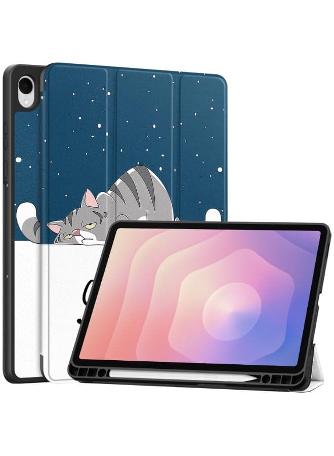 Tablet Case for Samsung Galaxy Tab S11 11 inch 2025 (SM-X730/SM-X736B), Tri-Fold PU Leather Case with Auto Wake/Sleep, Soft TPU Back Cover Built-in Pen Holder
