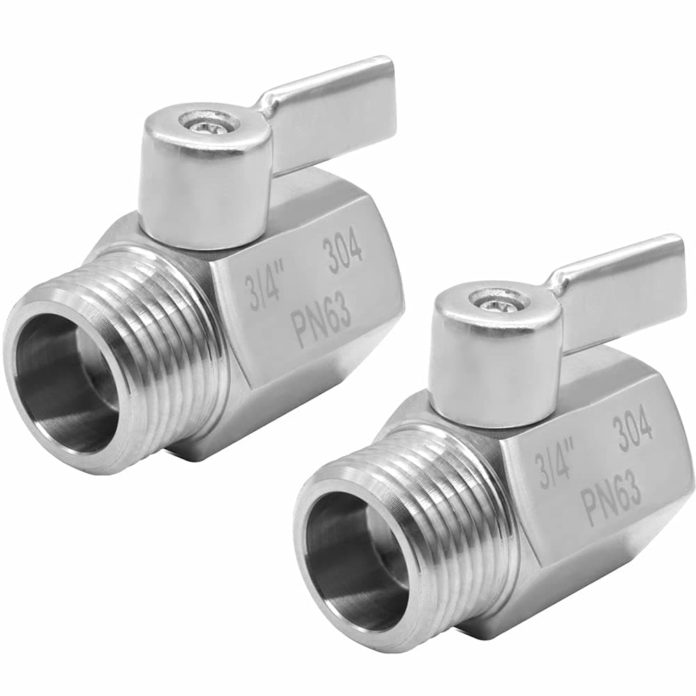 beduan 34 Shut Off Valve GHT Thread Stainless Steel Garden Hose Heavy Duty Connector 2 PCS