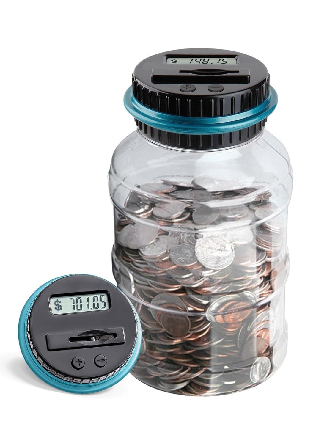 Digital Piggy Banks, Large Piggy Bank for Boys Adults, Digital Coin Counting Bank with LCD Counter, 1.8L Capacity Coin Bank Money Jar for Adults, Coin Money Bank Piggy Bank Gift for Kids and Adult