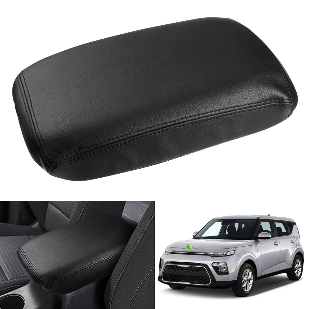 Karltys for Kia Soul Center Console Cover 20202024 2025 Leather Middle Console Cover for Kia Soul Accessories Waterproof Armrest Seat Box Cover Elbow Cushion Pad Protector AntiScratch
