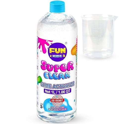 106QT Super Clear Slime Activator 34OZ Solution with Plastic Measuring Cup FunKidz 1L Fine Formulation Work with All Types Slime Glue Washable NonToxic Kids Friendly Ingredients