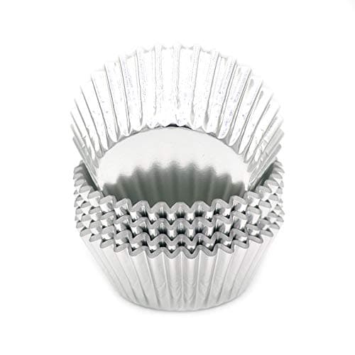 Mombake Standard Silver Foil Cupcake Liners Muffin Baking Cups for Party and More 100Count