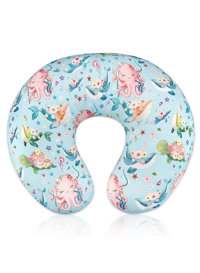 Nursing Pillow Cover Stretchy Removable Cover for Breastfeeding Pillows, Ultra Soft Comfortable Slipcover for Baby Girl and Boy, Ocean World