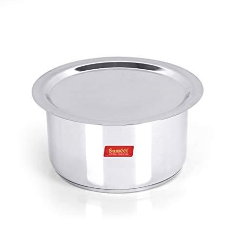 Sumeet Stainless Steel Tope With Lid, 5L, 1 Pc (Silver, Mirror Finish, 5 liters)