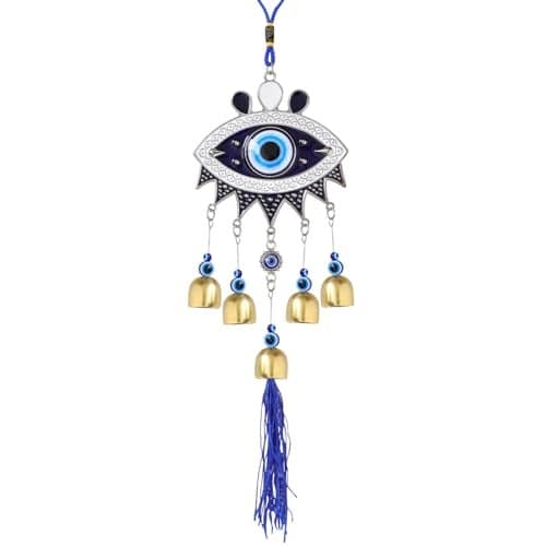 Crystu Fengshui Big Evil Eye Wind Chimes Hanging for Window Balcony Decor Home Endurance Door Decoration, Wind Chimes for Home Positive Energy