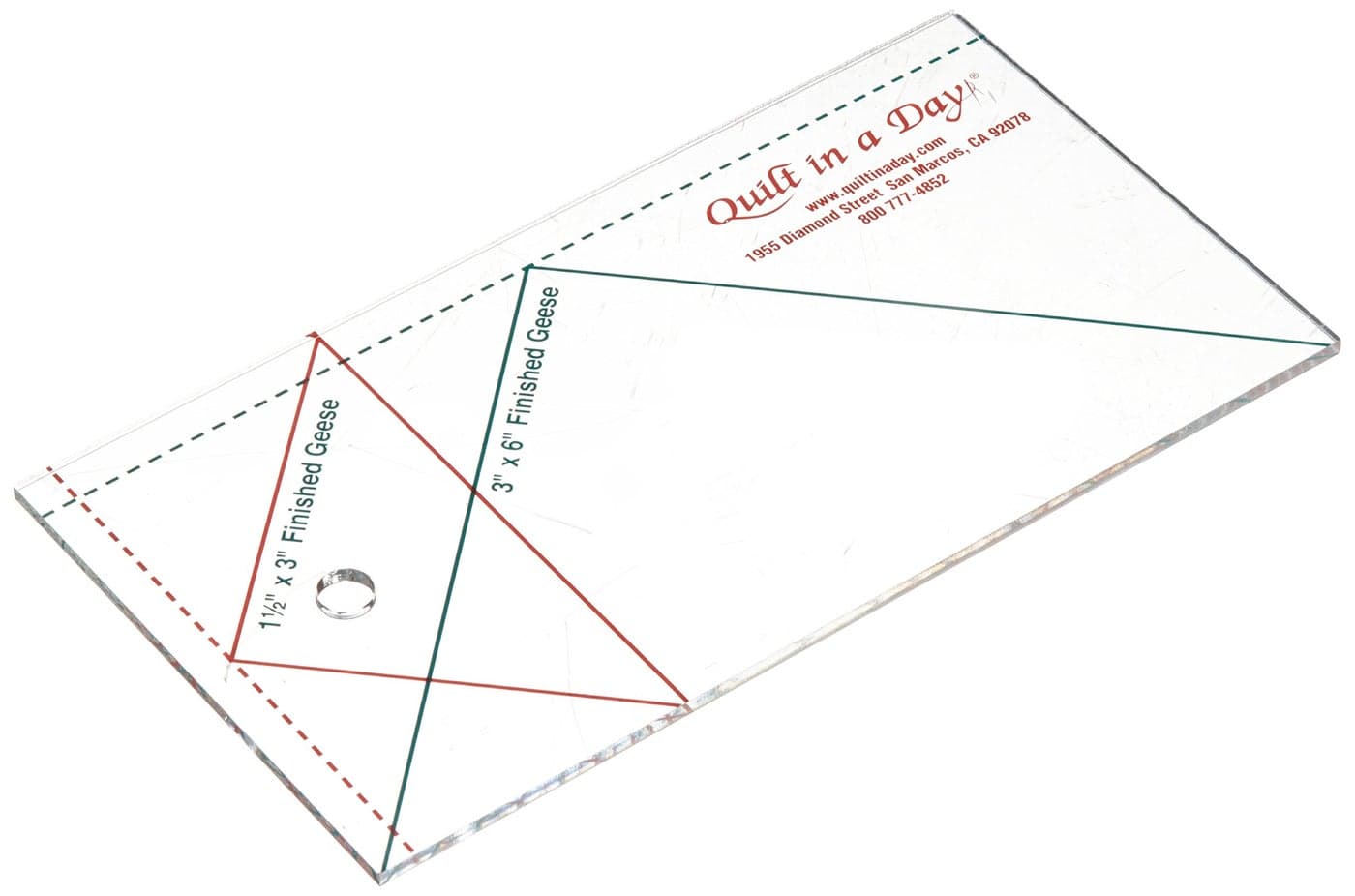 Quilt In A Day Small Flying Geese Ruler 3 X 6, 1 Pack, Clear