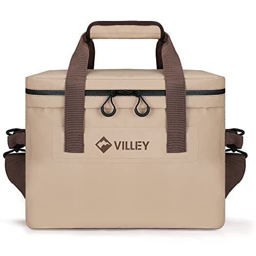 VILLEY 20L Insulated Cooler Bag with Padded Top Handle Removable Shoulder Strap and Sufficient Capacity for 30 Cans of 12 oz Drinks
