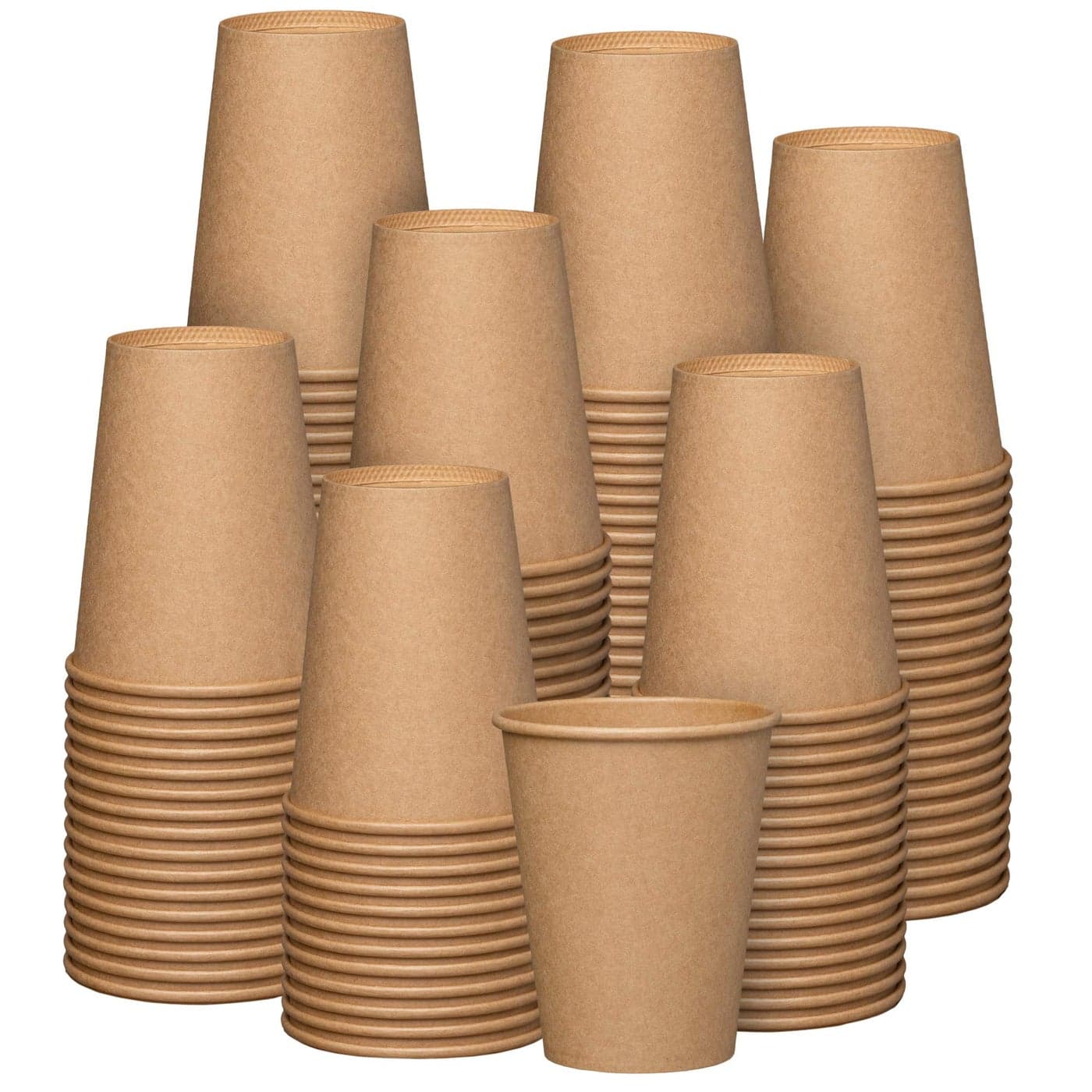 GUSTO 12 oz 300 Pack Kraft Paper Hot Coffee Cups Unbleached Formerly Comfy Package