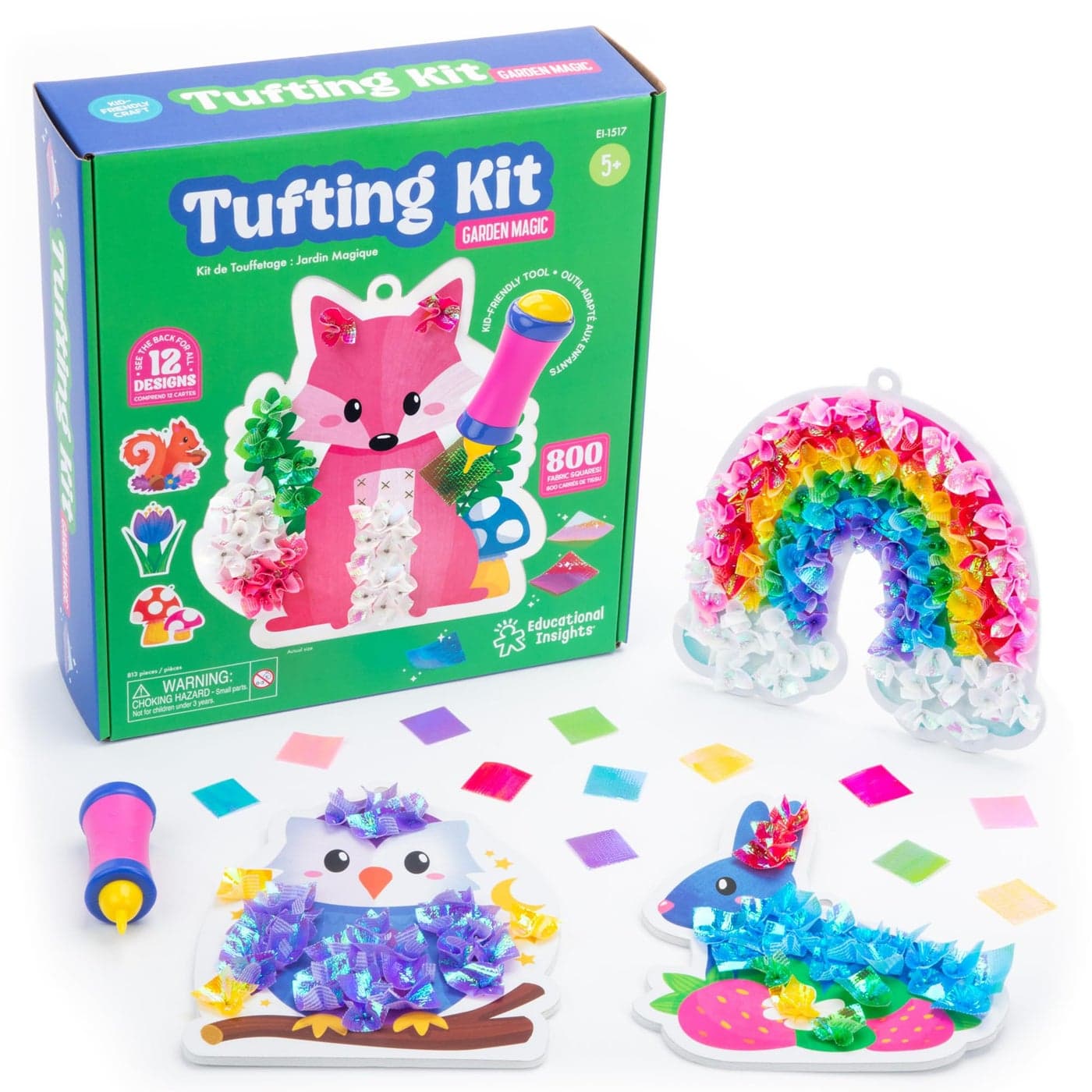 Educational Insights Tufting Fabric Kit Arts Crafts Sets and Supplies for Kids Ages 5