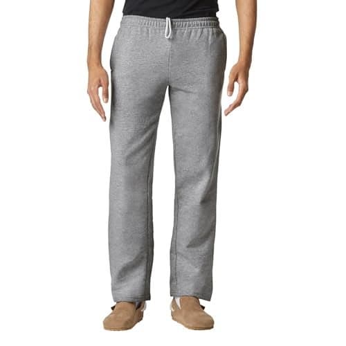 Gildan Adult Fleece Open Bottom Sweatpants with Pockets, Style G18300, Sport Grey, 2X-Large