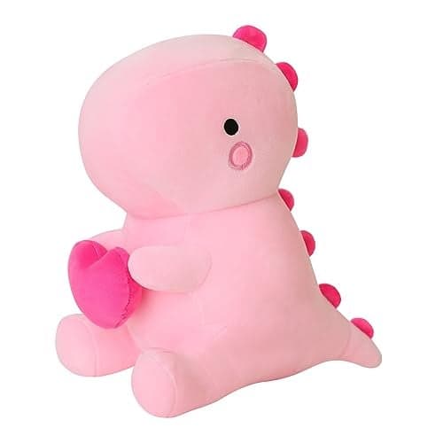 SQEQE Dinosaur Stuffed Animal Loving Soft Dino Plush Toys with Holding Heart Sweet Romantic Anniversary Birthday Gift for Her Girls Boys GirlfriendPink20 inch