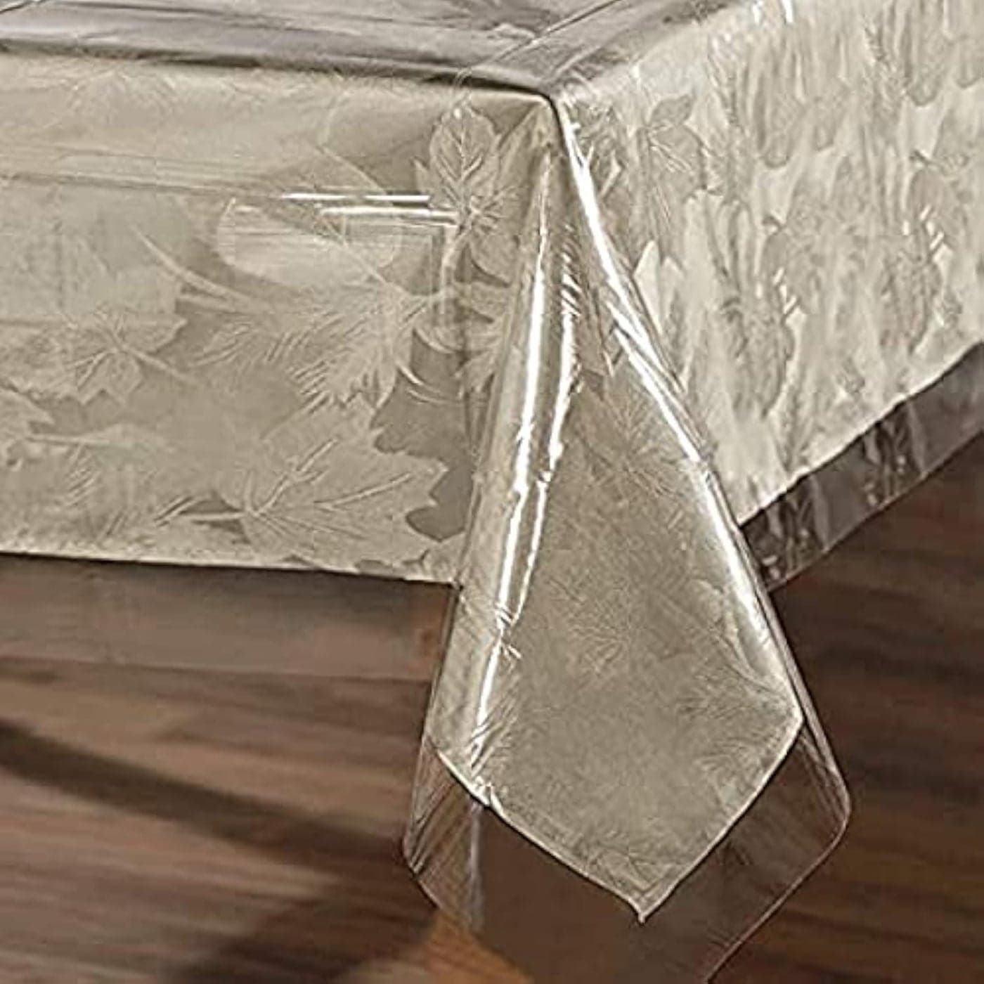sancua 100 Waterproof Rectangle PVC Tablecloth 70 x 90 Inch Oil Proof Spill Proof Vinyl Table Cloth Wipe Clean Table Cover for Dining Table Buffet Parties and Camping Crystal Clear