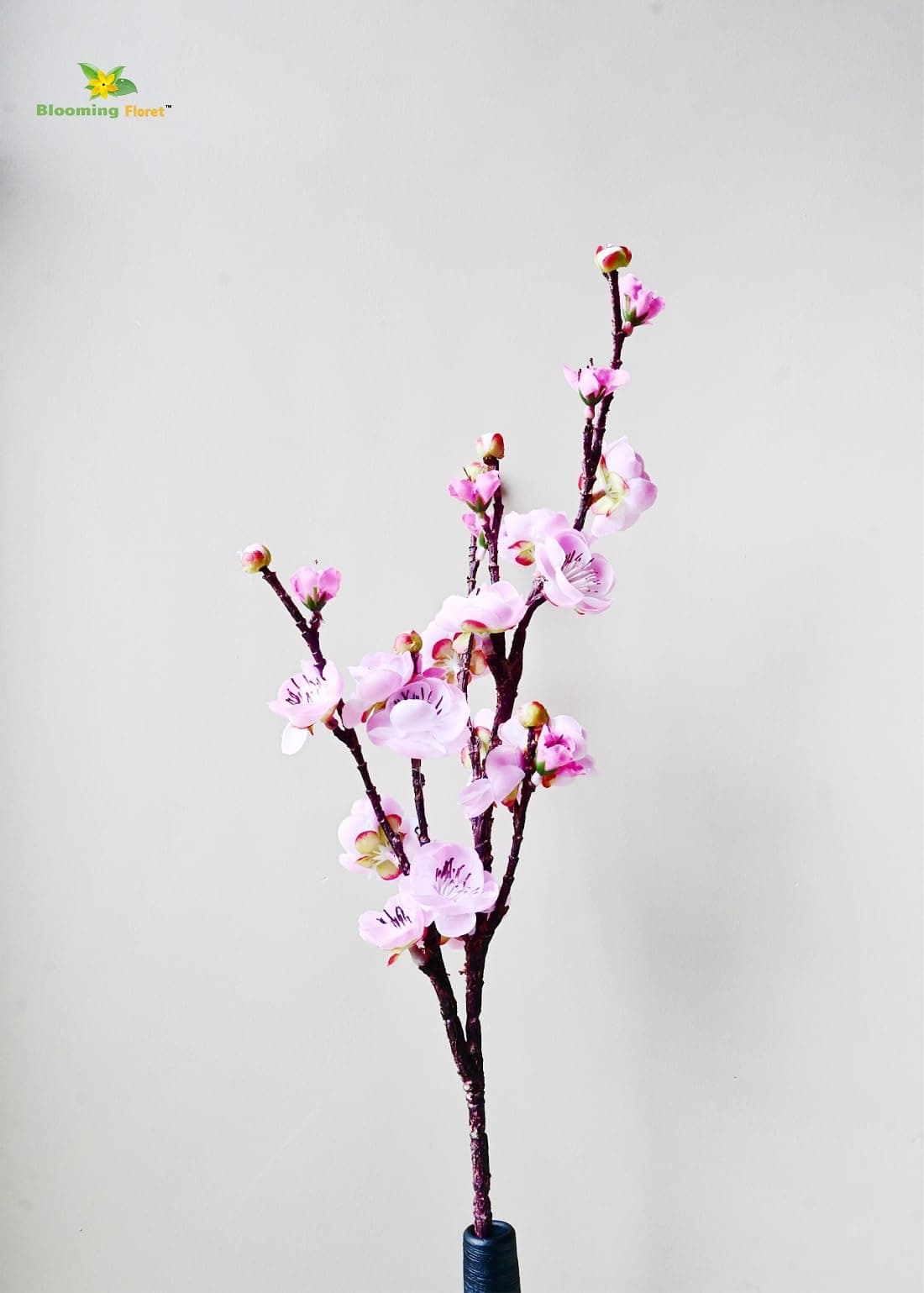 Artificial Plum Blossom Flower Stick Perfect for Home Decor, Office, Weddings, Gifting/Natural Looking Flower Stems 60 cm (Pink)