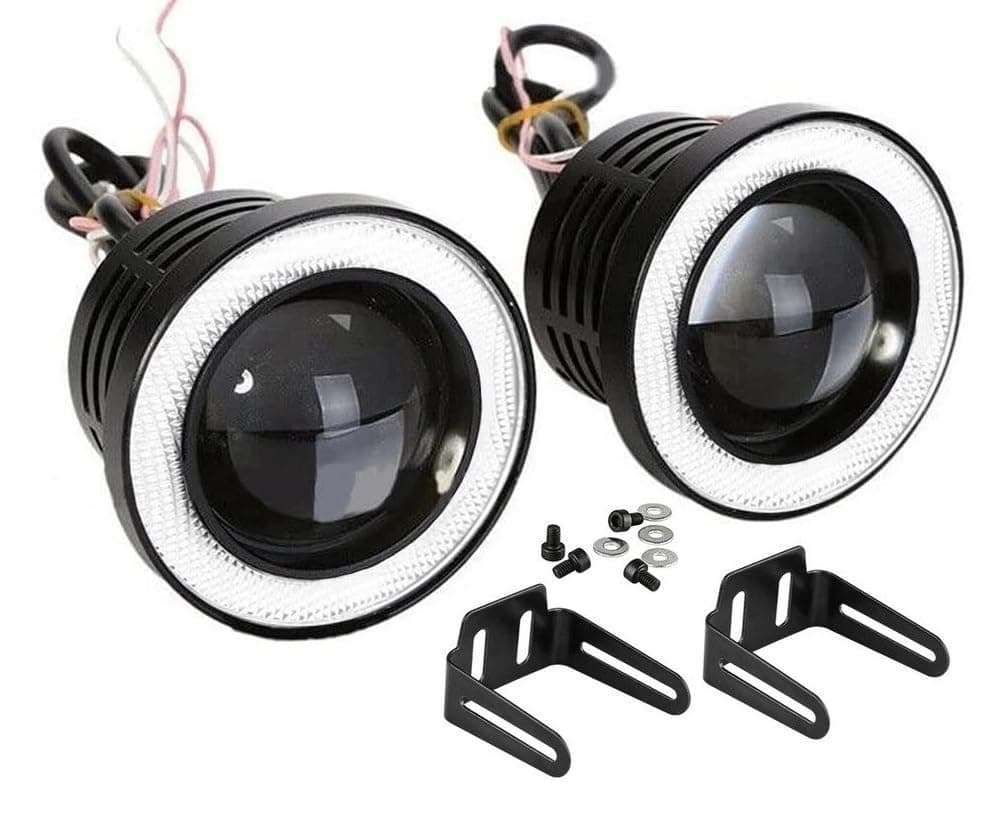 FABARO Car Fog Lamp Angel Eye LED Projector Cob Light For Maruti Suzuki Wagonr type-3 (2010-2018)