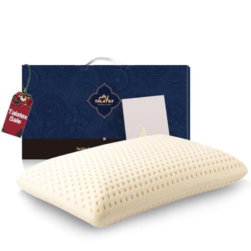Talatex Premium 100 Natural Talalay Latex Pillow Purefusion Talalay Latex Helps Relieve Pressure No Memory Foam Chemicals for Side and Back Sleepers Perfect Package Best Gift with Removable Cover
