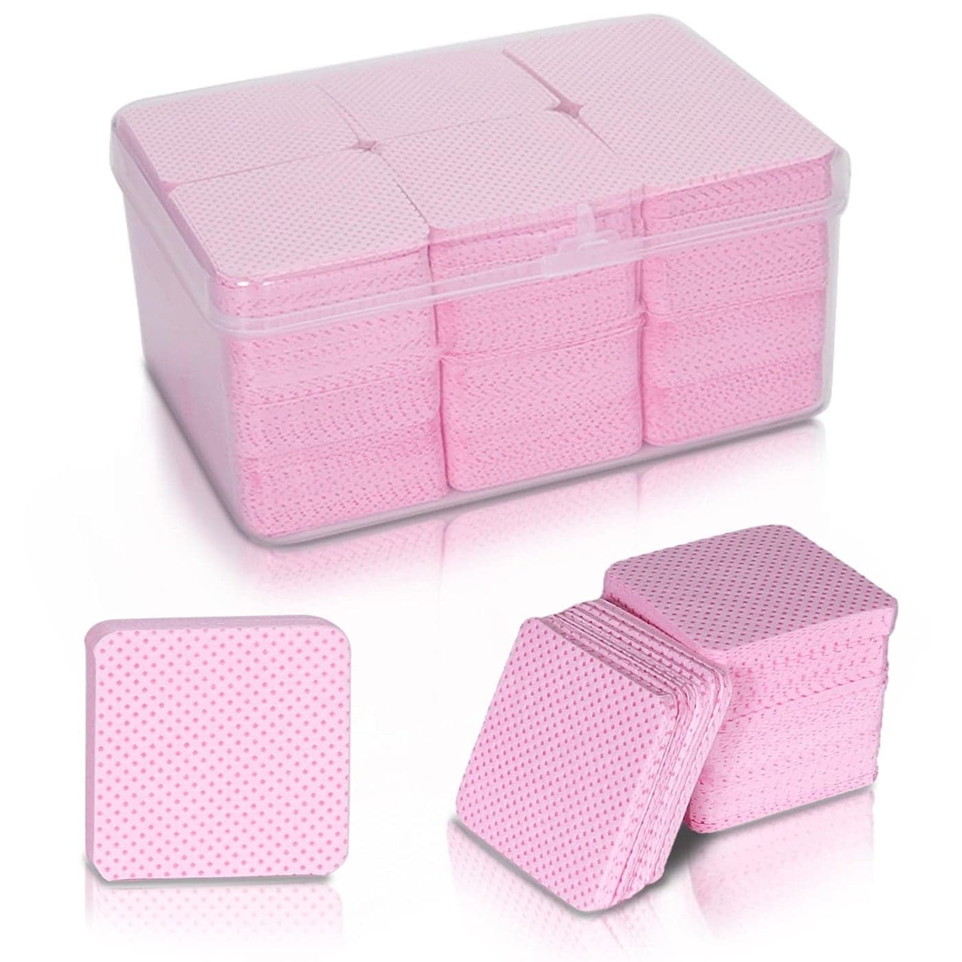 1080PCS Lint Free Nail Wipes- Non-Woven Soft Nail Polish Remover Pads, Nail Polish Remover Wipes Pink- Lint Free Wipes for Nails, Eyelash Extensions and Nail Art- DIY Nail Supplies